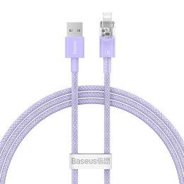 Kabel szybko ładujący Baseus USB-A do Lightning Explorer Series 1m, 2.4A (fioletowy)