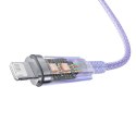 Kabel szybko ładujący Baseus USB-A do Lightning Explorer Series 1m, 2.4A (fioletowy)