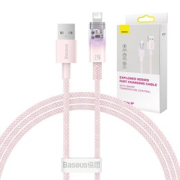 Kabel szybko ładujący Baseus USB-A do Lightning Explorer Series 1m, 2.4A (różowy)