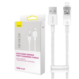 Kabel szybko ładujący Baseus USB-A do Lightning Explorer Series 2m, 2.4A (biały)