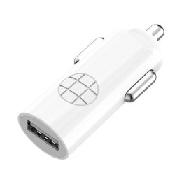 Ładowarka samochodowa LED Budi 1x USB, 2.4A (biała)
