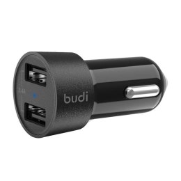 Ładowarka samochodowa LED Budi, 2x USB, 3.4A (czarna)