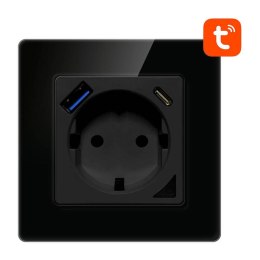 Inteligentne gniazdo ścienne WiFi Avatto N-WOT10-USB-B USB i USB-C TUYA (czarne)