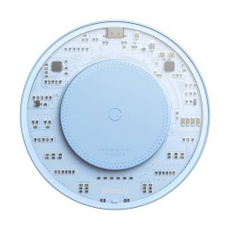 Bezprzewodowa ładowarka indukcyjna Baseus Simple 2, 15W z kablem USB-C do USB-C (niebieska)