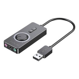 Zewnętrzna karta dźwiękowa USB 2.0 Vention CDRBF 1m (czarny)