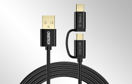 Kabel USB 2w1 Choetech XAC-0012-101BK USB-C / Micro USB, (czarny)