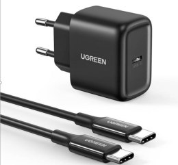 Ładowarka sieciowa UGREEN CD250, 25W, USB-C (czarny) + kabel USB-C do USB-C, 2m (czarny)