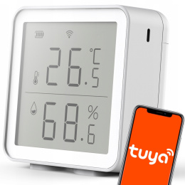 Czujnik Temperatury i Wilgotności SNT040 z Wyświetlaczem LCD Stacja WiFi TUYA