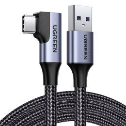Kabel USB do USB-C, kątowy UGREEN US385, 3A, 1m (czarny)