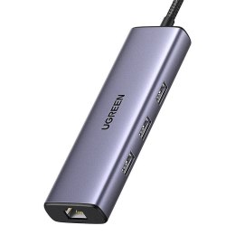 Adapter 1w6 UGREEN 	CM512 USB-C do 3x USB A 3.0, HDMI, RJ45, PD Converter