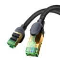 Kabel sieciowy w oplocie kat. 8 Baseus Ethernet RJ45, 40Gbps, 15m (czarny)
