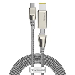 Kabel 2w1 Baseus Flash Series, USB-C do USB-C / wtyczka Lenovo, 100W, 2m (szary)