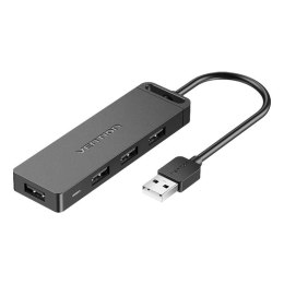 Hub USB 2.0 z 4 portami i zasilaczem Vention CHMBB 0,15m czarny