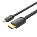 Kabel HDMI-D męski do HDMI-A męski 4K HD 2m Vention AGIBH (czarny)
