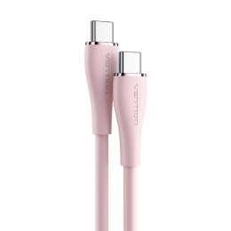 Kabel USB-C 2.0 do USB-C 5A Vention TAWPF 1m różowy silikonowy