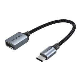 Kabel USB-C 2.0 męski na USB-A żeński OTG Vention CCWHB 0,15 m, szary