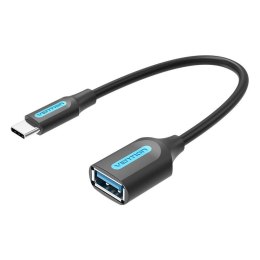 Kabel USB-C 3.1 męski do USB-A żeński OTG Vention CCVBB 0,15 m, czarny, PVC