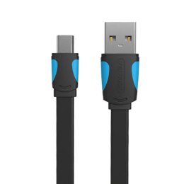 Płaski kabel USB2.0 A do Mini 5 pinowy Vention VAS-A14-B050 0,5m czarny