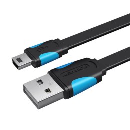 Płaski kabel USB2.0 A do Mini 5 pinowy Vention VAS-A14-B050 0,5m czarny