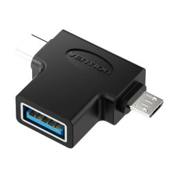 Adapter OTG USB do USB-C i micro USB Vention CDIB0