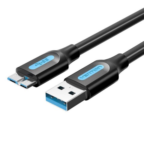 Kabel USB 3.0 A męski do Micro-B męski Vention COPBI 3m czarny PVC