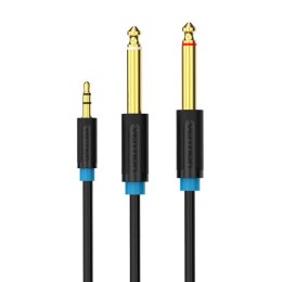 Kabel audio Vention BACBD męski TRS 3,5mm na 2x męski kabel audio 6,35mm 0,5m czarny