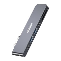 Stacja dokująca Choetech HUB-M14 do Macbook Pro, 7-in-2 USB-C, Thunderbolt 3 (srebrna)